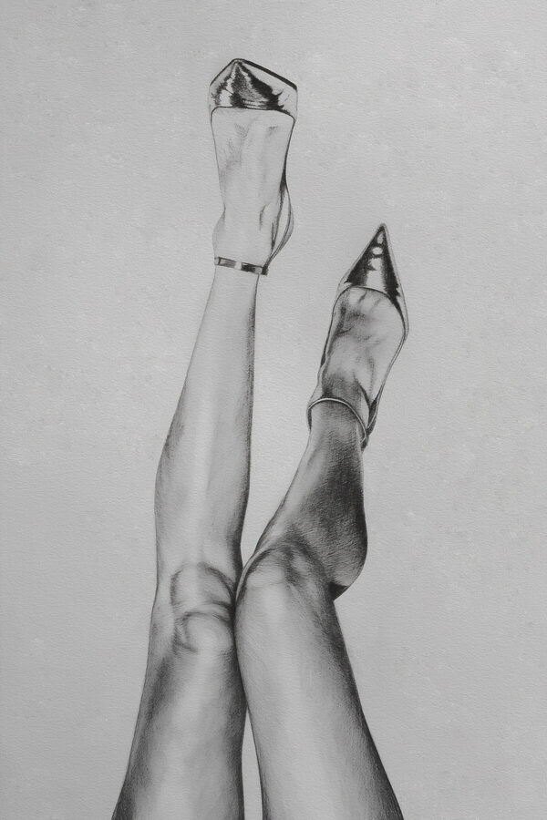 A drawing of a woman's legs
