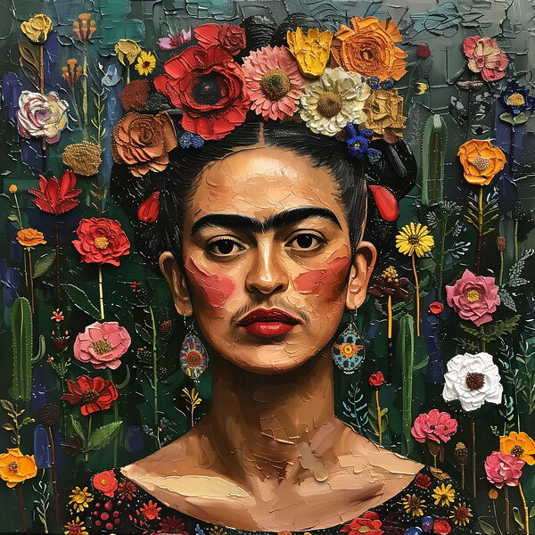 A woman with flowers in her hair