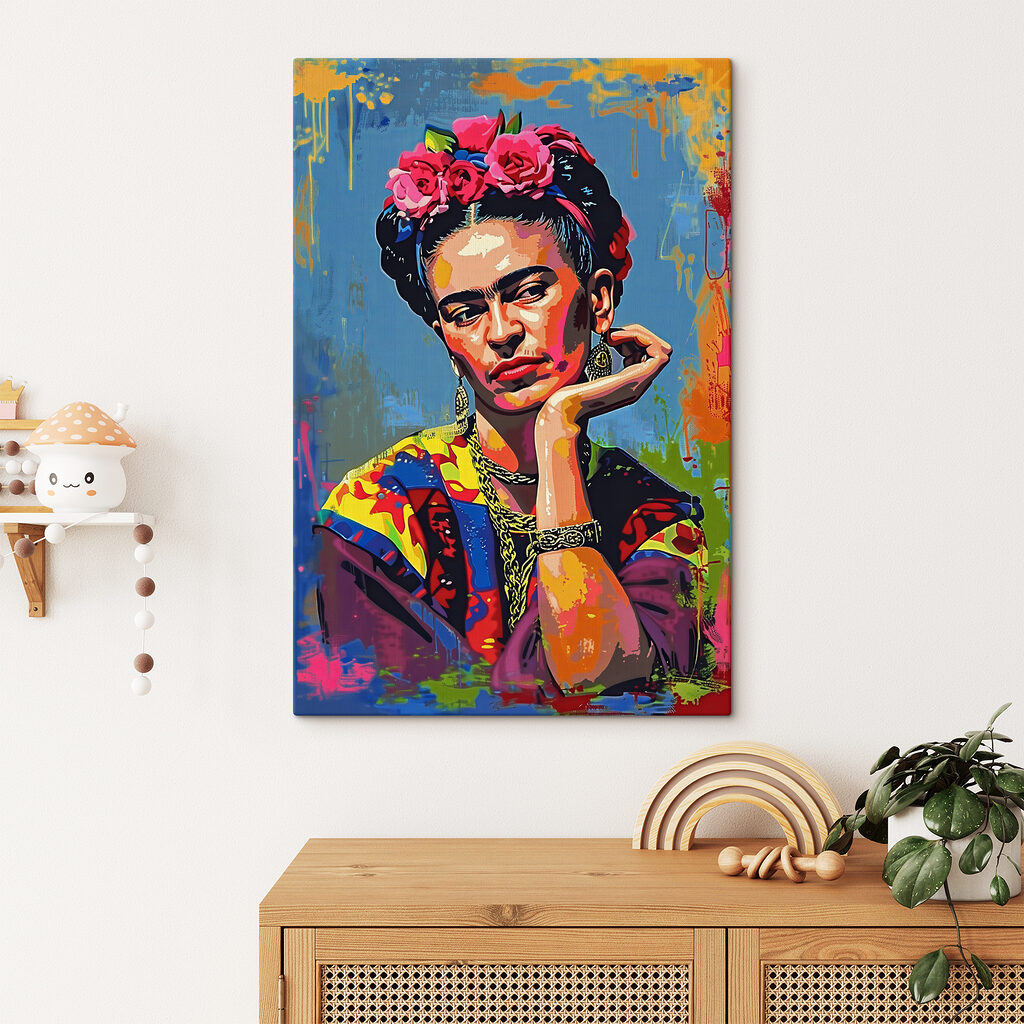 A painting of a woman with flowers in her hair