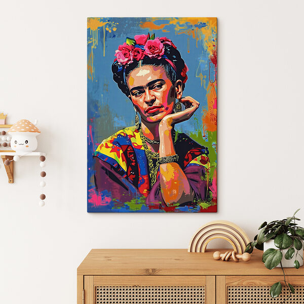 A painting of a woman with flowers in her hair