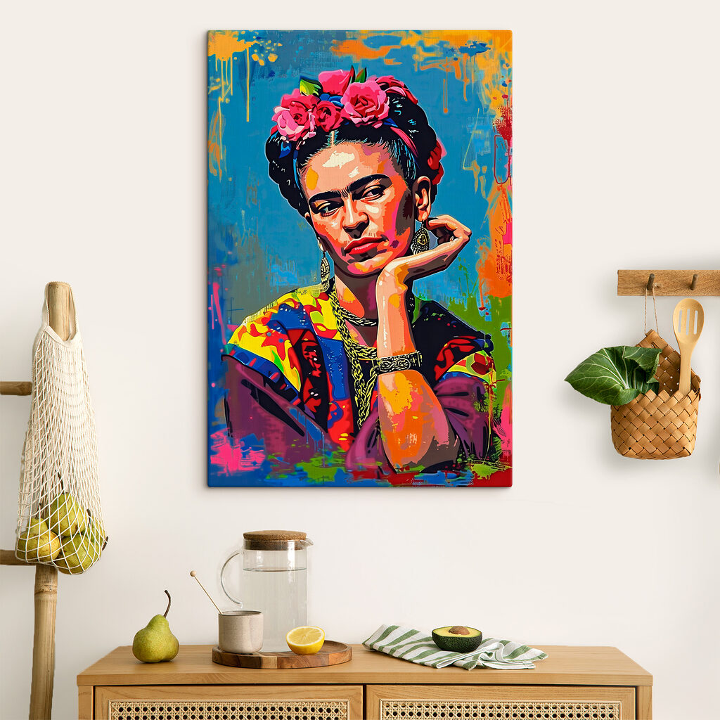 A painting of a woman with flowers in her hair