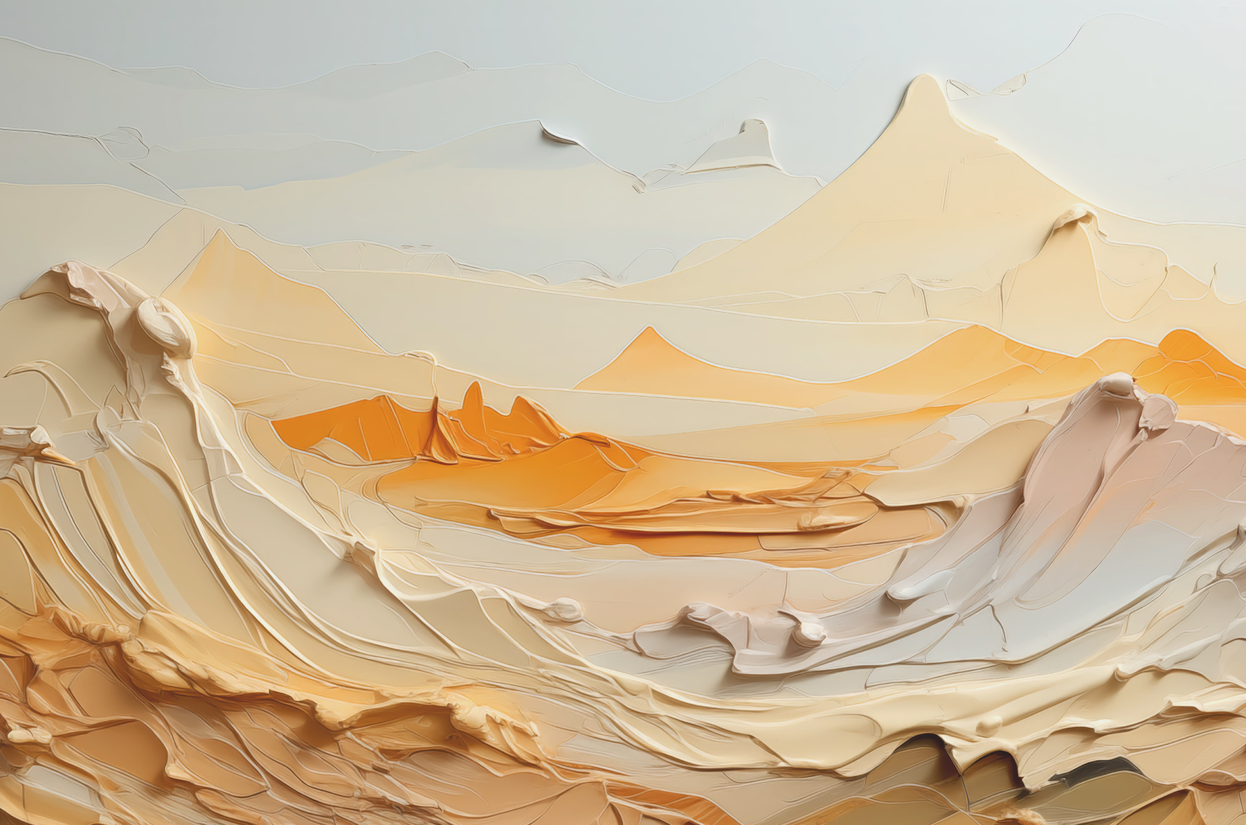 A paper cut out of a desert