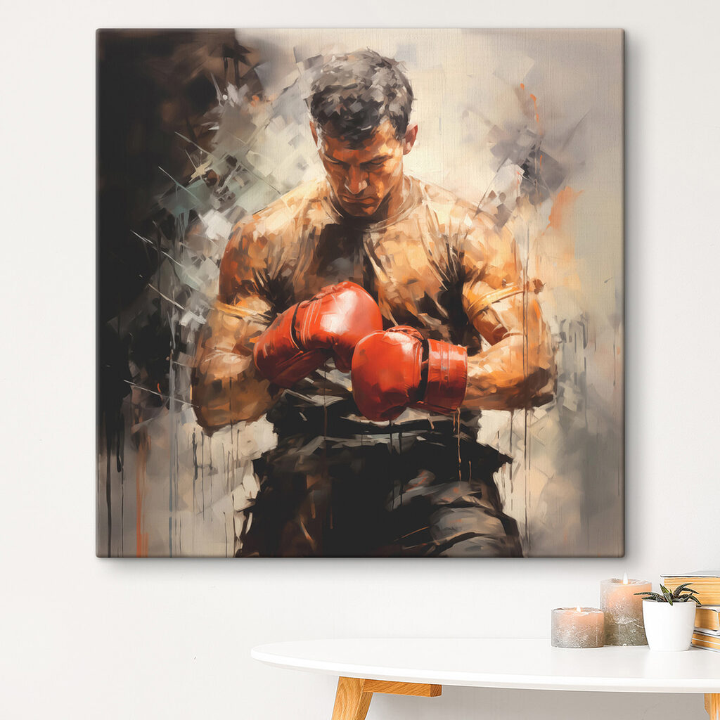 A man wearing boxing gloves A man wearing boxing gloves