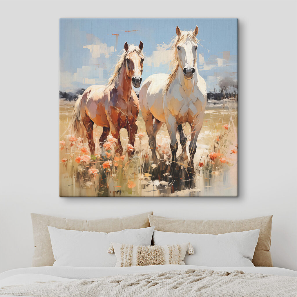 Two horses standing in a field Two horses standing in a field