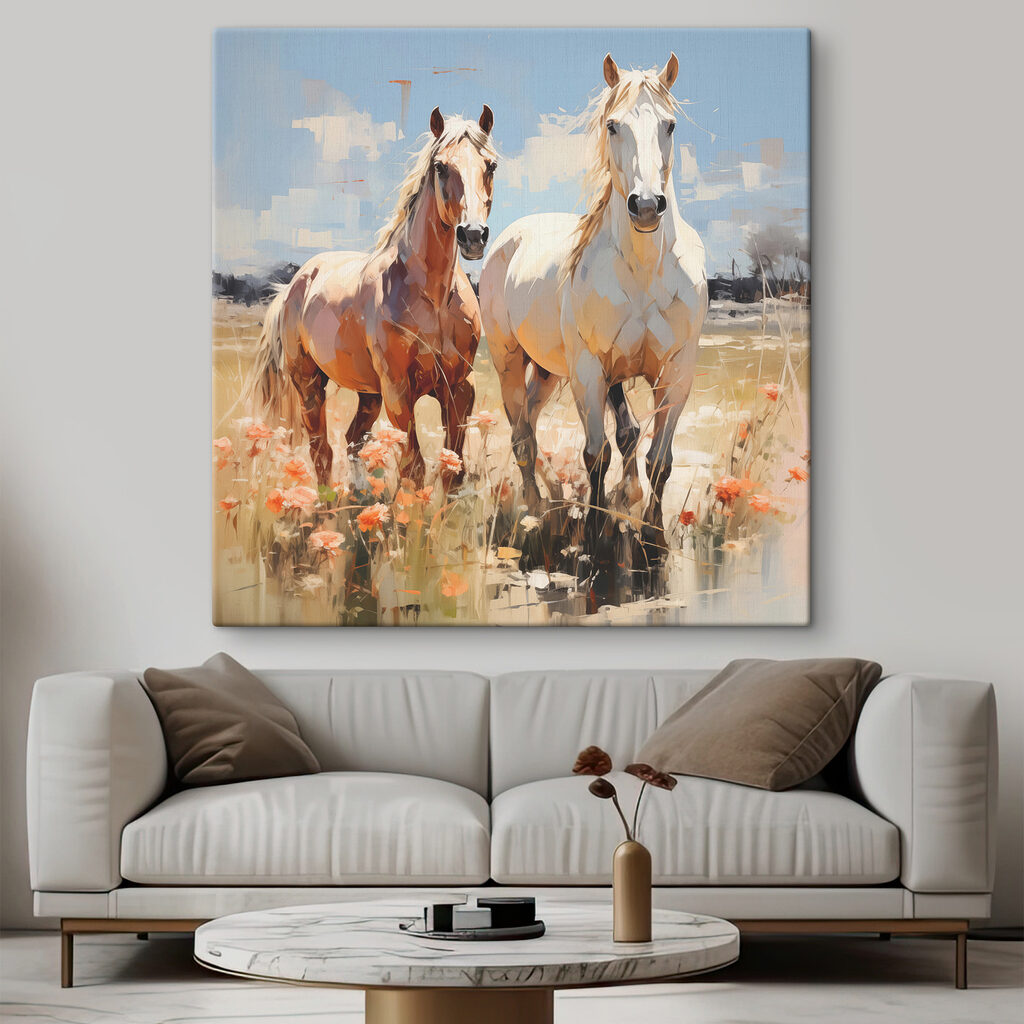 Two horses standing in a field Two horses standing in a field