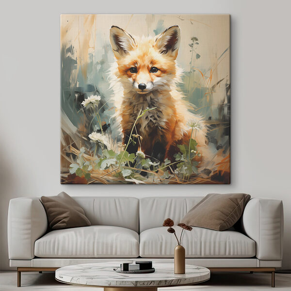 A fox sitting in grass