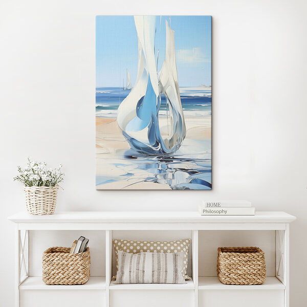 A sailboat on a beach