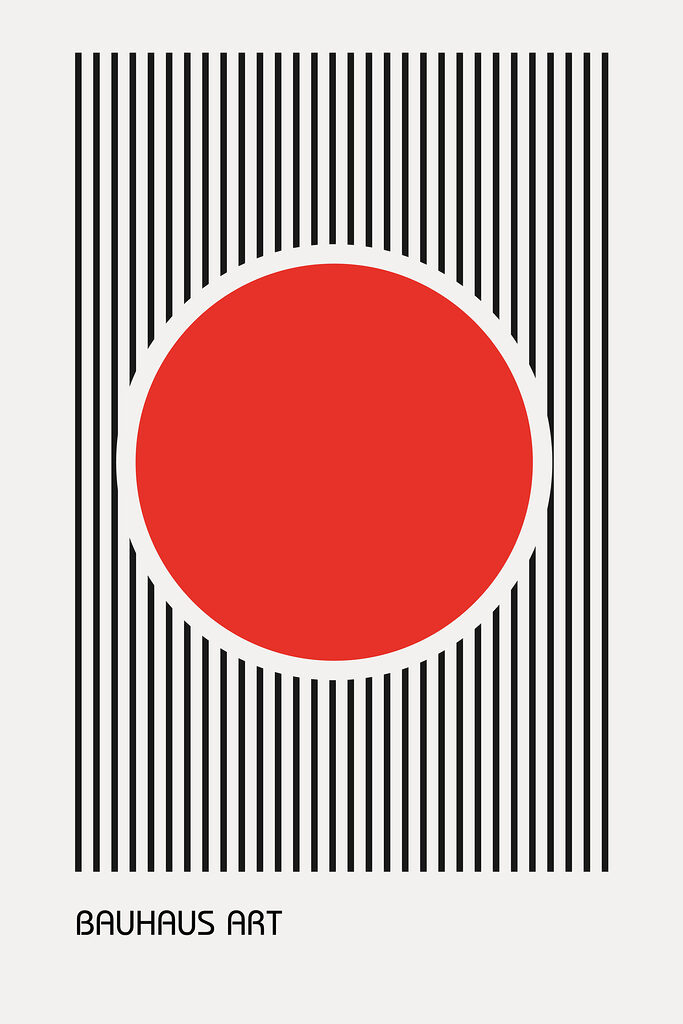 A red circle with black lines