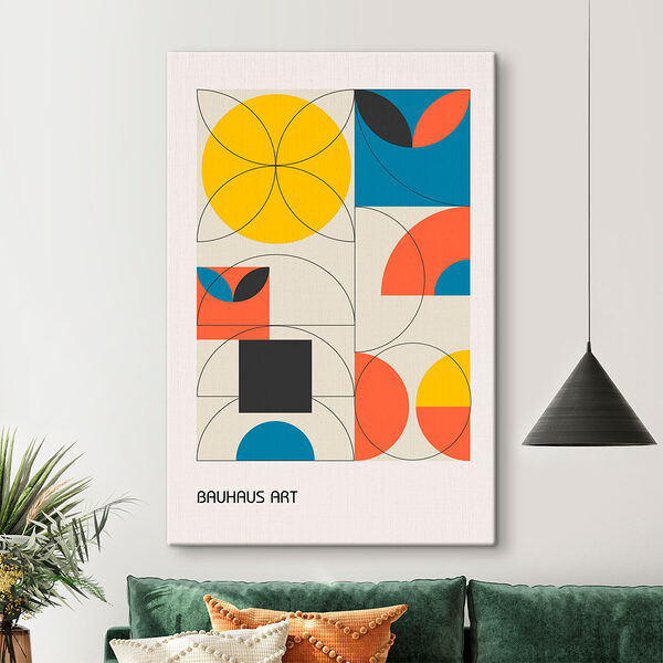 A colorful geometric shapes and circles