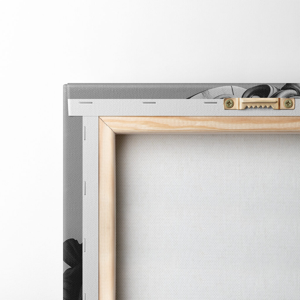 A statue of a man with headphones and a bubble gum A statue of a man with headphones and a bubble gum