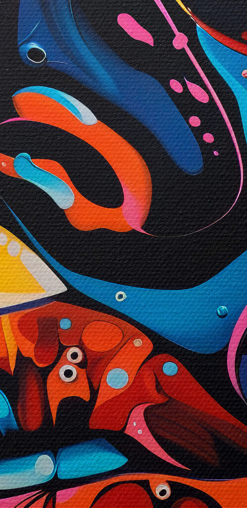 A painting of a woman's face A painting of a woman's face