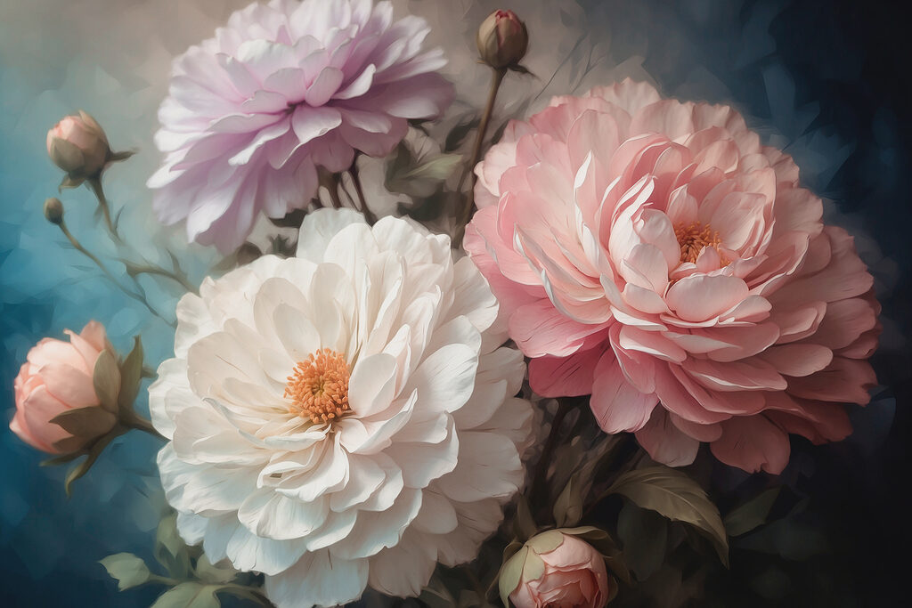 A group of flowers in a bouquet