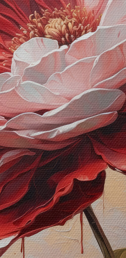 A painting of a flower