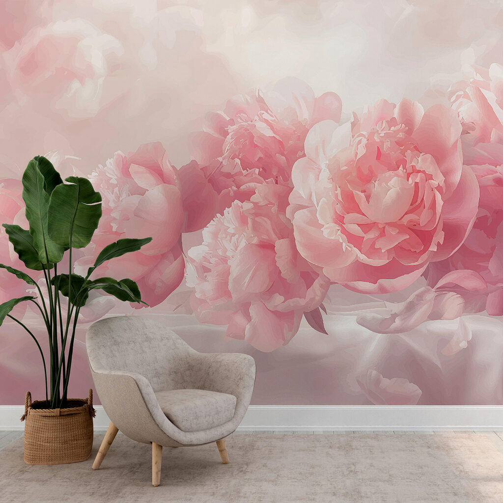 A group of pink flowers