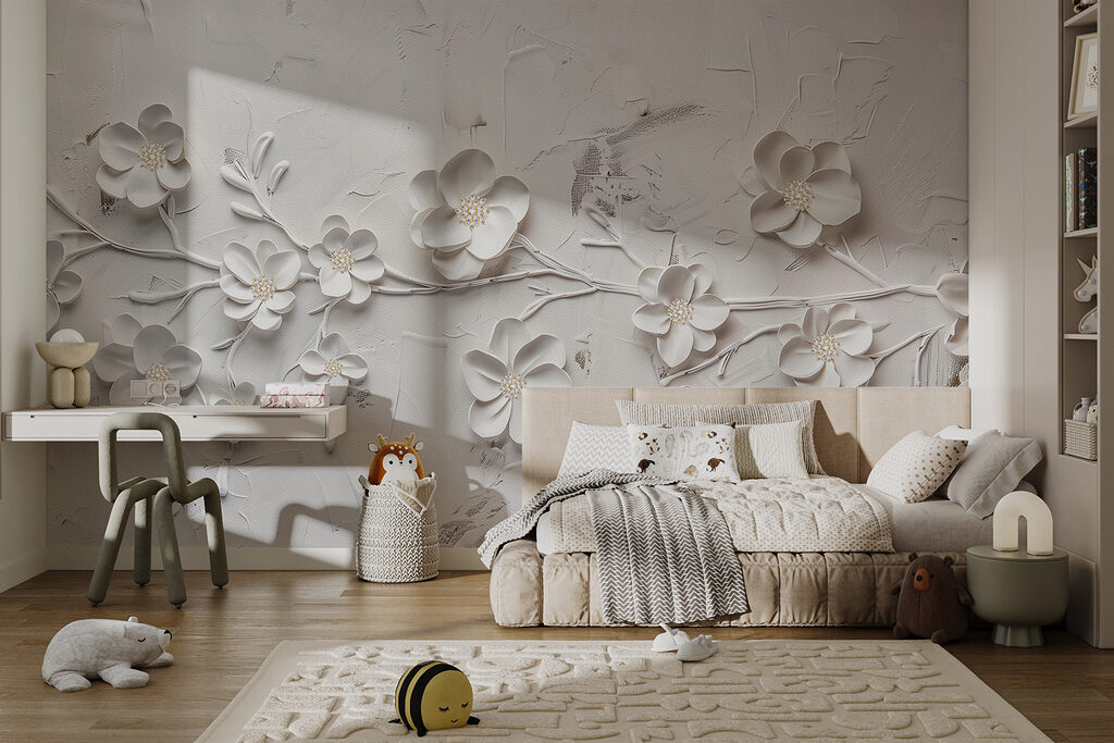 A white flowers on a white surface