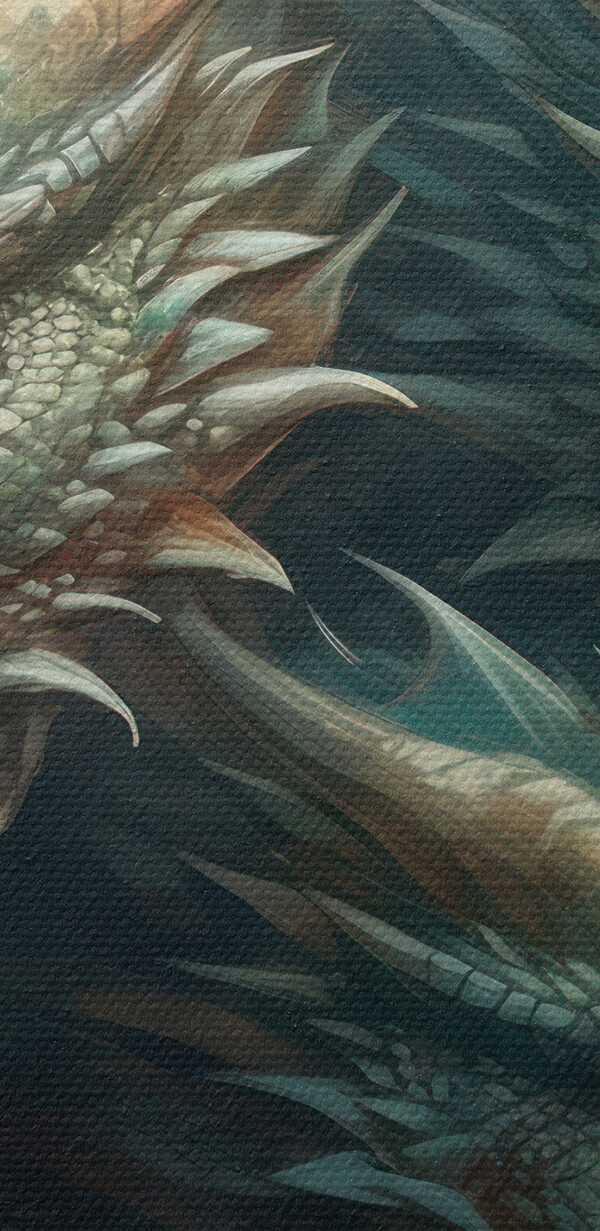 A group of dragons with sharp pointed horns