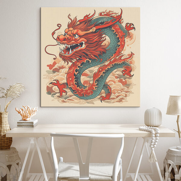 A dragon with a long tail A dragon with a long tail