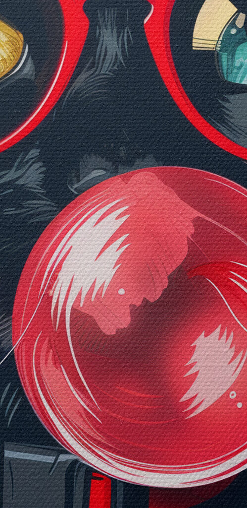 A cat wearing sunglasses and chewing gum