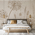 Fototapeta Rysunek mniszka lekarskiego i pszenicy