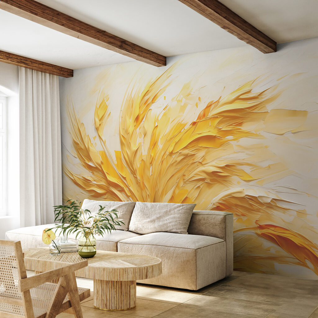Yellow and white painting