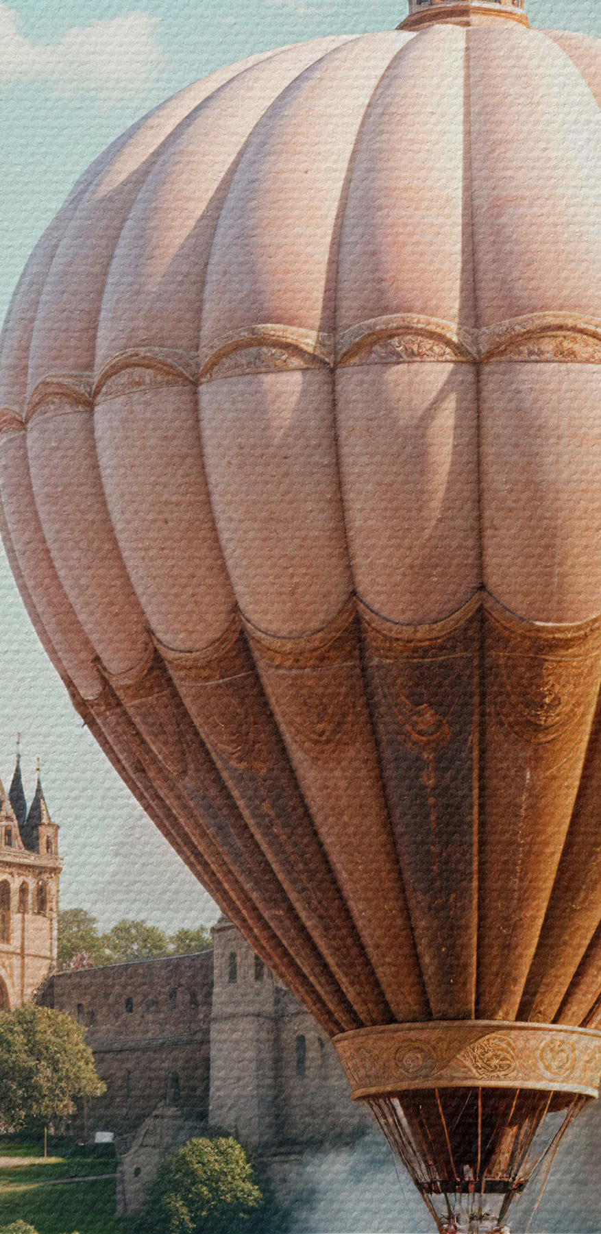 Zamek z balonami na ogrzane powietrze