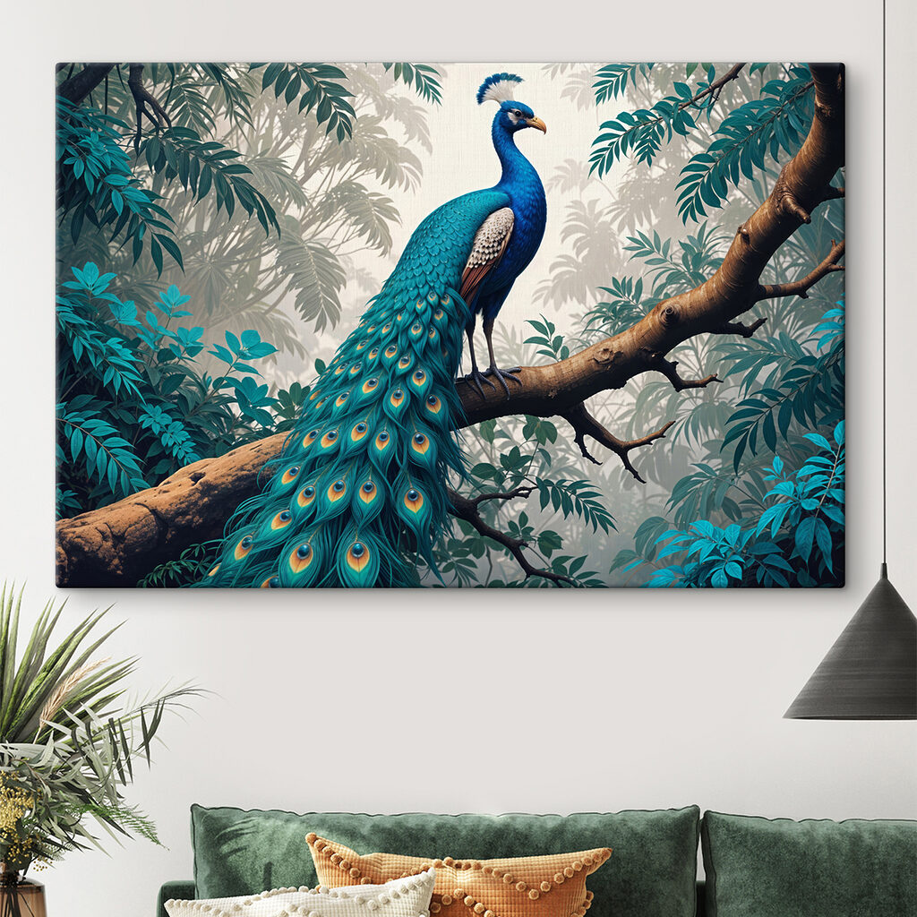Peacock on a tree branch Peacock on a tree branch