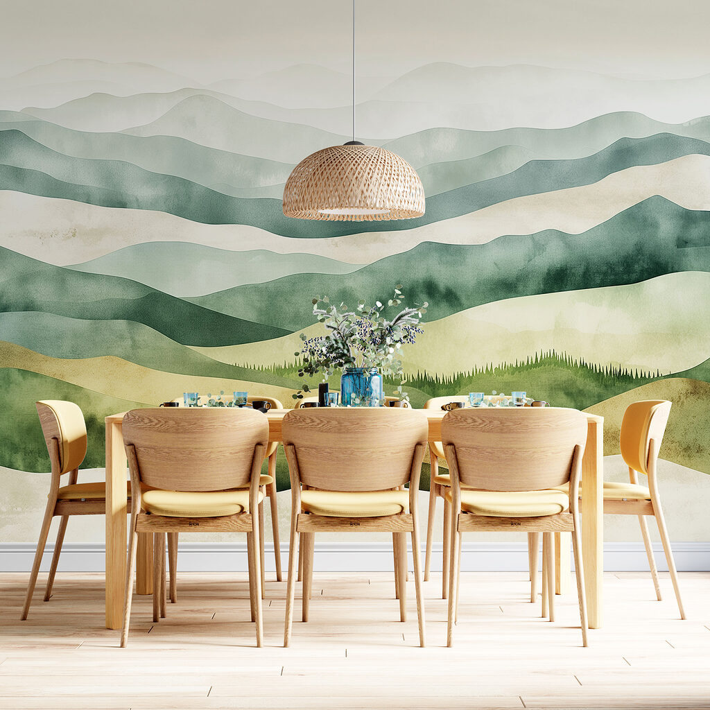 Landscape of hills with fog Landscape of hills with fog