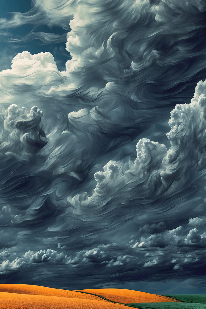 Cloudy sky with many clouds