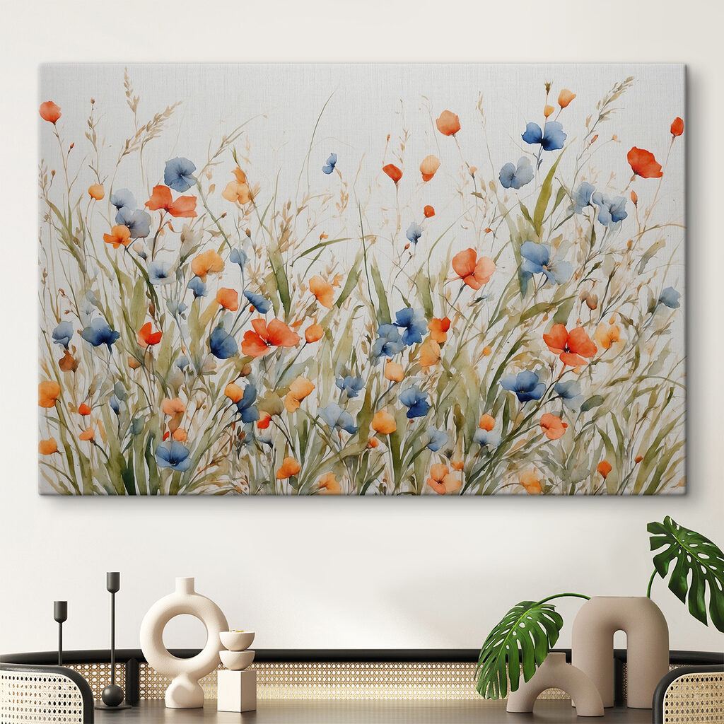 Painting of flowers and grass Painting of flowers and grass