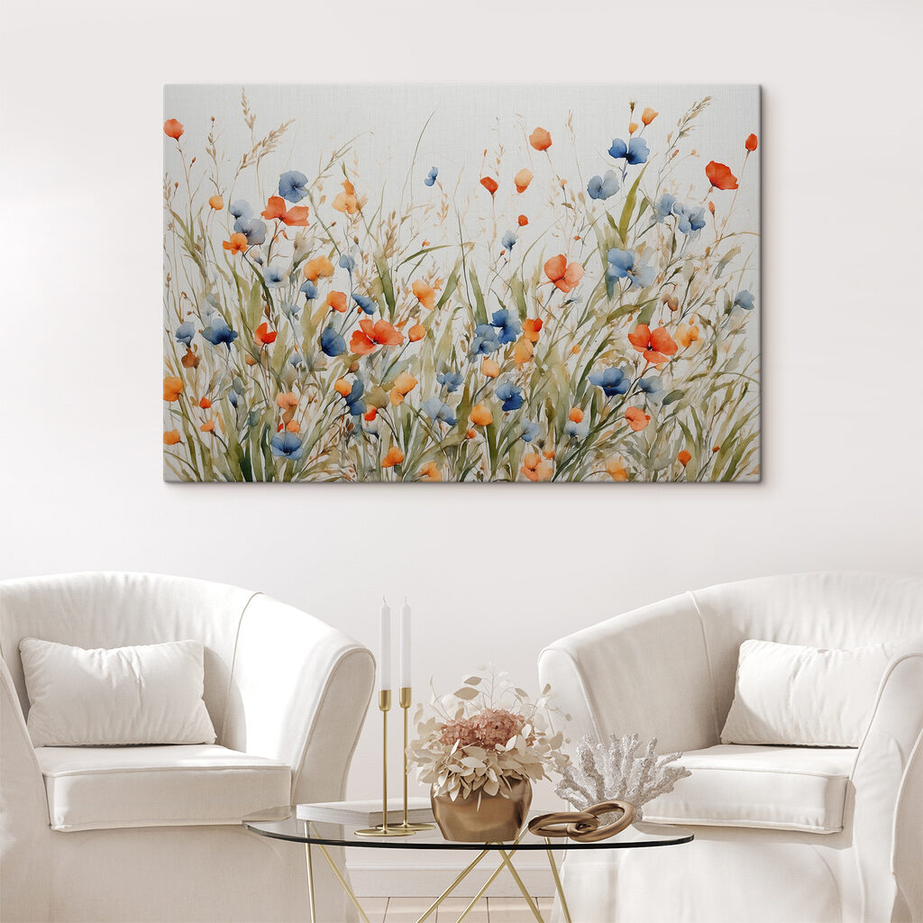 Painting of flowers and grass Painting of flowers and grass