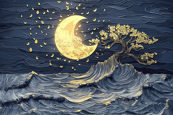 Moon and tree in the sky Moon and tree in the sky