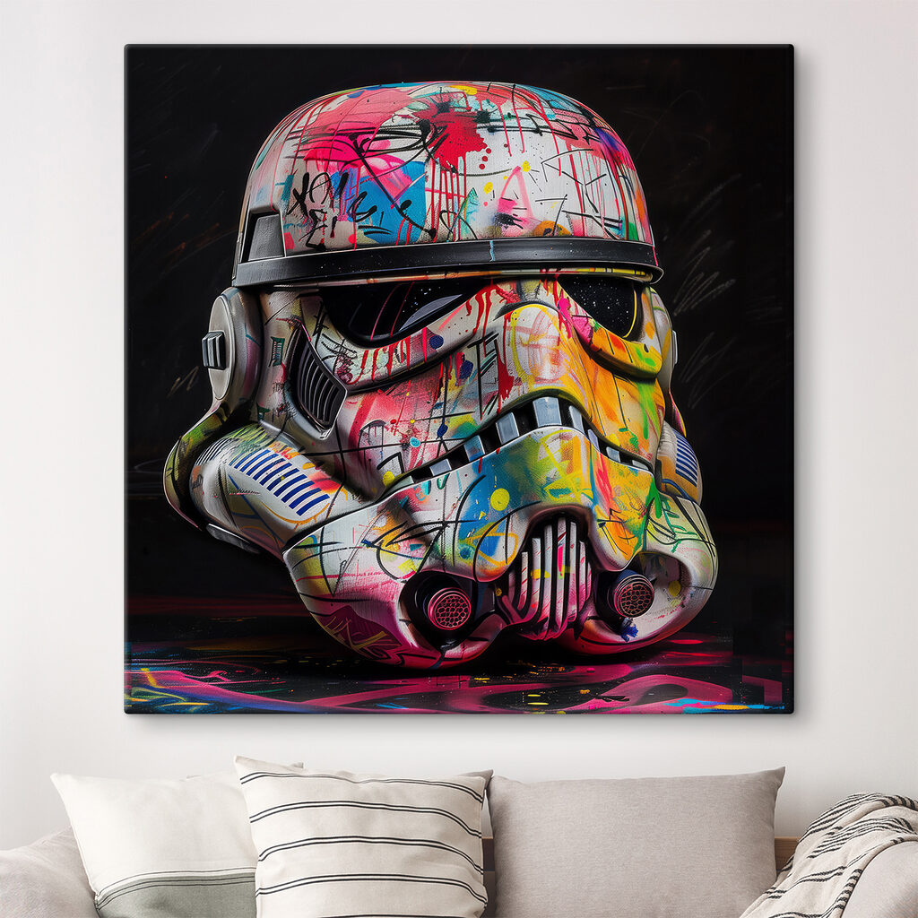 Colorful storm trooper helmet