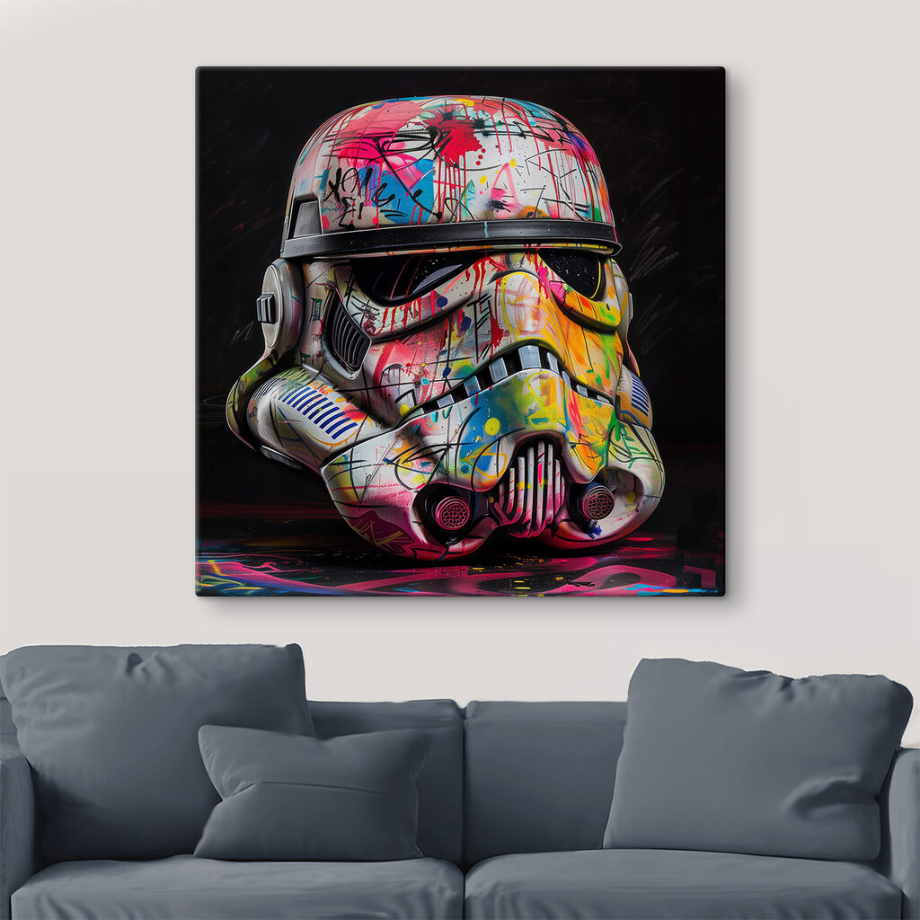 Colorful storm trooper helmet