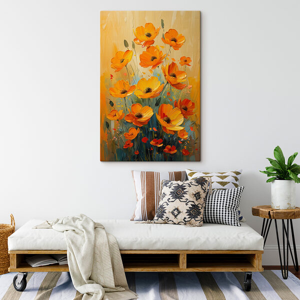 Painting of flowers on a canvas Painting of flowers on a canvas