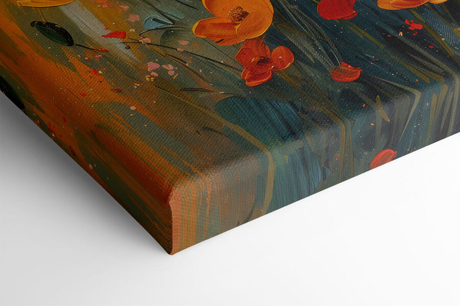 Painting of flowers on a canvas Painting of flowers on a canvas