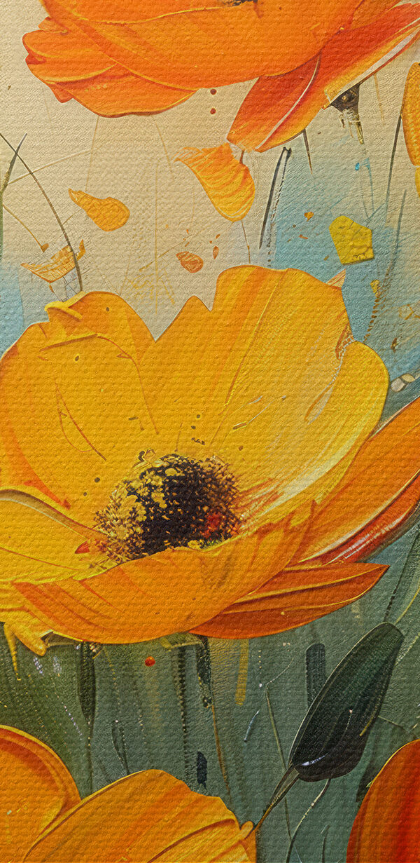 Painting of flowers on a canvas Painting of flowers on a canvas