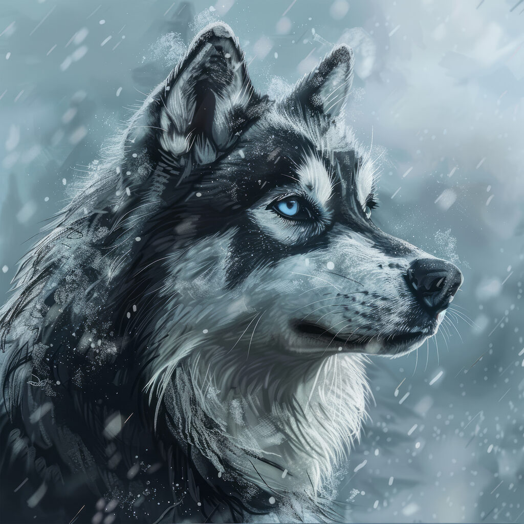 Dog in the snow Dog in the snow