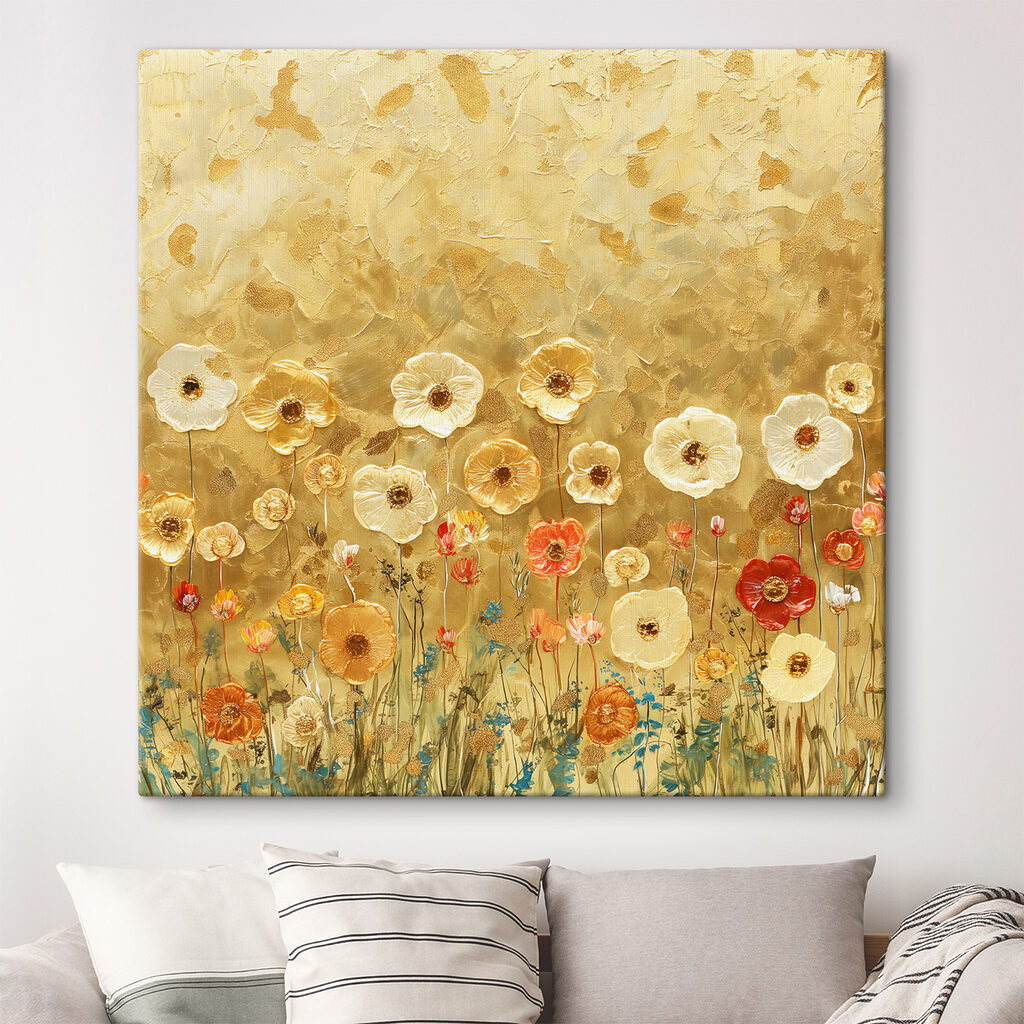 Painting of flowers on a wall