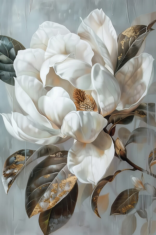 Painting of a white flower Painting of a white flower