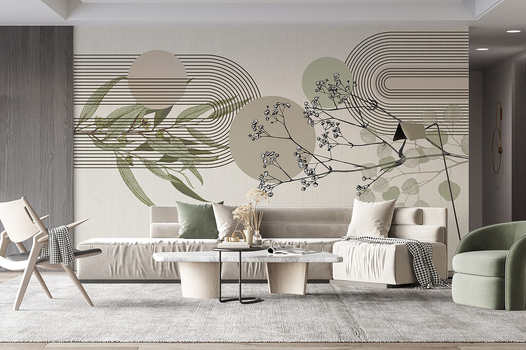 Botanical design with abstract elements