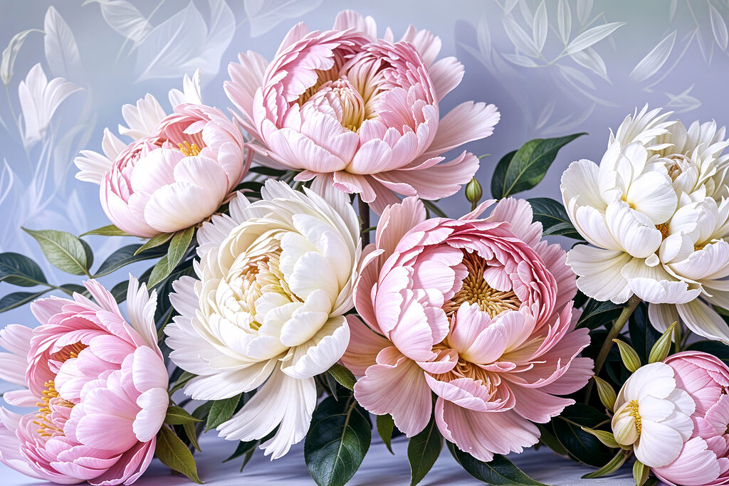 Group of pink and white flowers Group of pink and white flowers