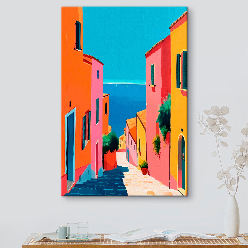 Colorful buildings and a body of water