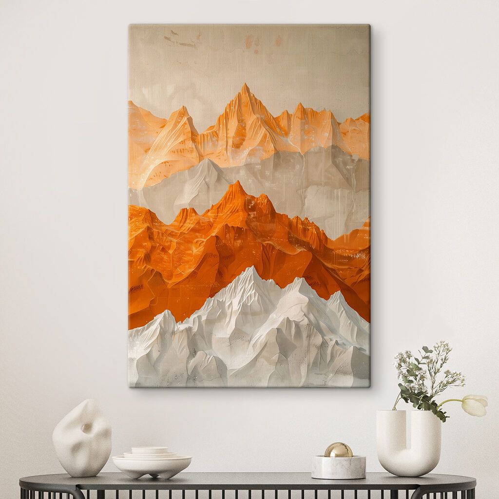 Painting of mountains and snow