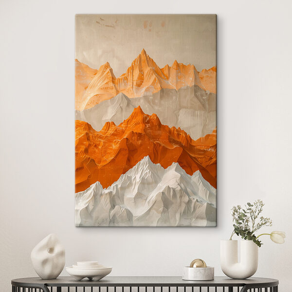 Painting of mountains and snow