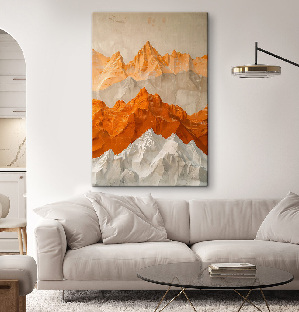 Painting of mountains and snow