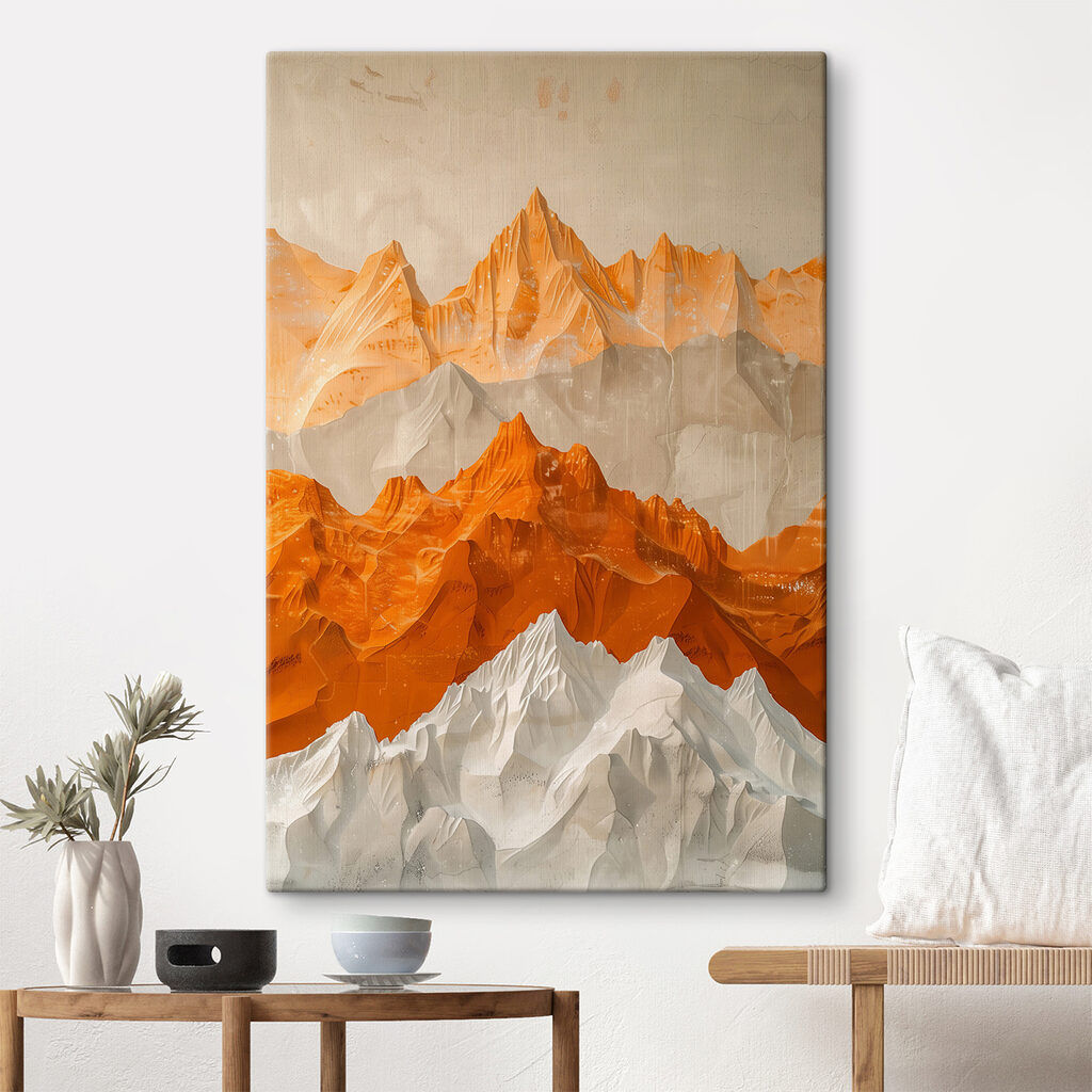 Painting of mountains and snow