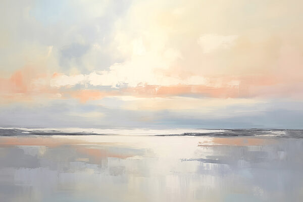 Calm body of water with clouds in the sky