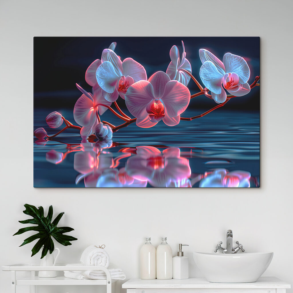 Orchid reflections in tranquil water Orchid reflections in tranquil water