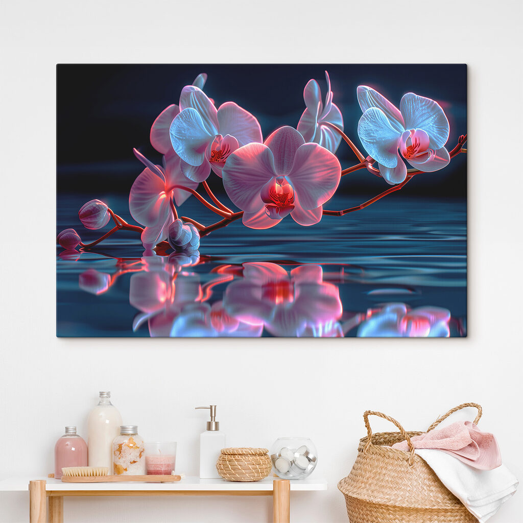 Orchid reflections in tranquil water Orchid reflections in tranquil water