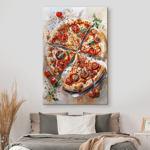 Akwarela przedstawiająca pizzę Akwarela przedstawiająca pizzę